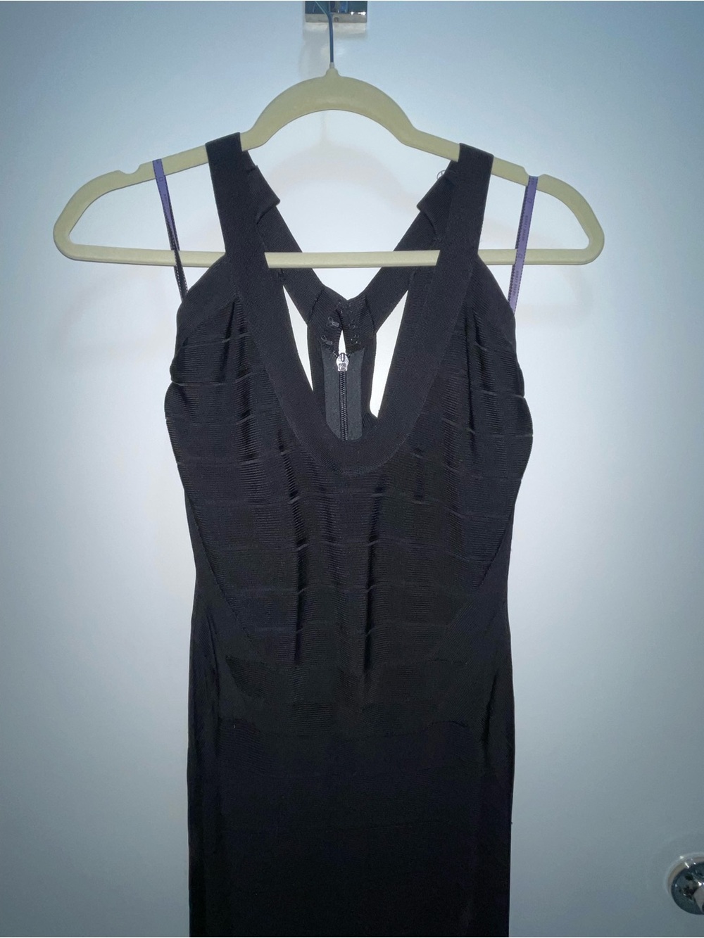 Herve Leger Black Backless Bandage Bodycon Dress